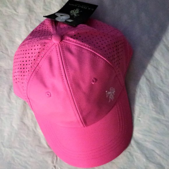 U.S. Polo Assn. Women's Pink Adjustable Cap with Embroidered White Logo - Picture 3 of 15